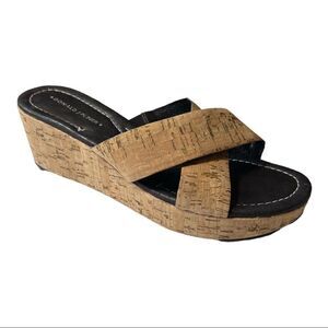 DONALD J PLINER Women's Suza Cork Wedge Slide Sandals Tan Size 10